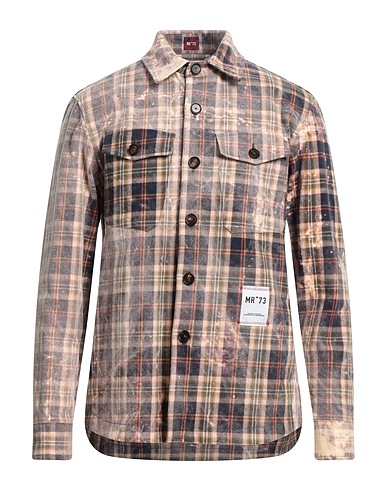 MR*73 Kariertes Hemd Beige 100% Baumwolle