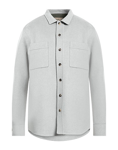 MAISON FLÂNEUR Solid color shirt Light grey 85% Virgin Wool, 15% Cashmere
