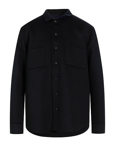 MAISON FLÂNEUR Solid colour shirt Black 85% Virgin Wool, 15% Cashmere