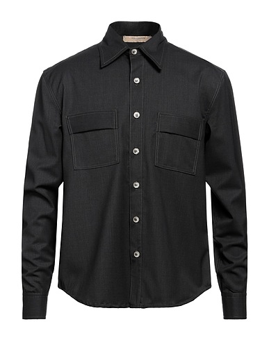 YES LONDON Camicia tinta unita Antracite 54% Lana, 45% Poliestere, 1% Elastan