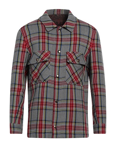 PIERRE-LOUIS MASCIA Checked shirt Grey 100% Wool
