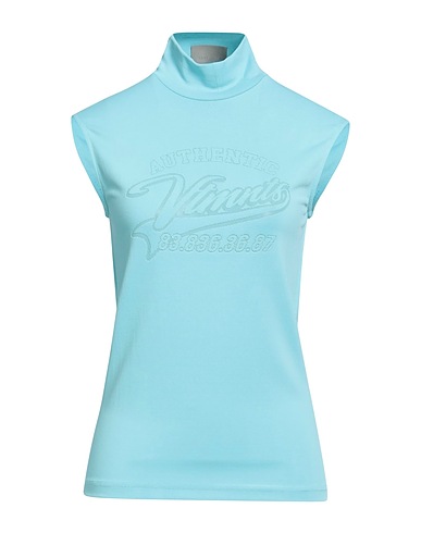 VETEMENTS T-shirt Blu chiaro 94% Viscosa, 5% Poliammide, 1% Elastan