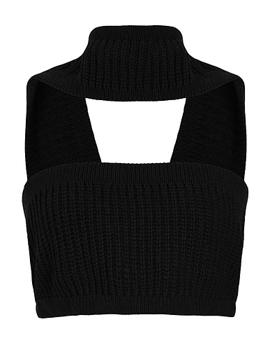8 by YOOX Crop top RECYCLED WOOL SLEEVELESS TOP
 Black 70% Recycled wool, 25% Recycled polyamide, 5% Other Fibres
