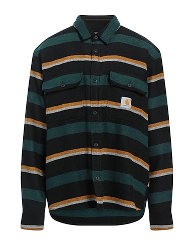 CARHARTT Hemd mit Muster Grün 63% Polyester, 34% Viskose, 3% Elastan