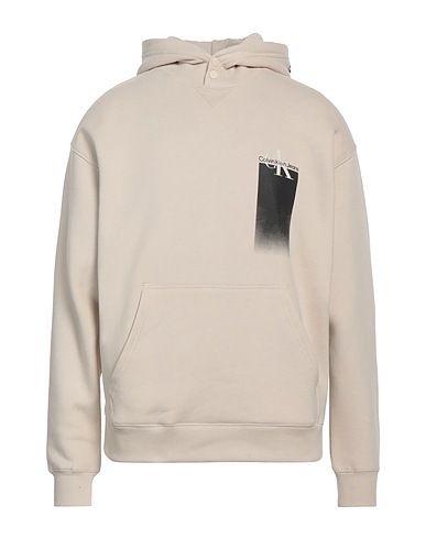 CALVIN KLEIN JEANS Hooded sweatshirt Beige 53% Cotton, 44% Polyester, 3% Elastane