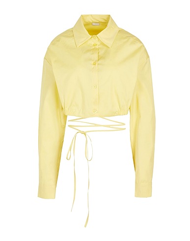 8 by YOOX Solid color shirts & blouses COTTON POPLIN SHIRT

 Yellow 97% Cotton, 3% Elastane