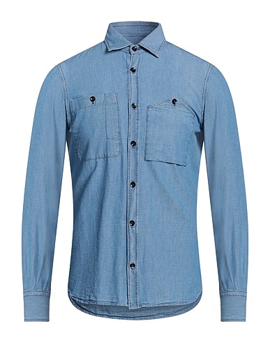 INDIGOCHINO Solid colour shirt Light blue 100% Cotton