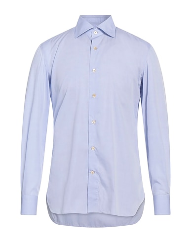 ERRICO FORMICOLA Napoli Solid colour shirt Sky blue 100% Cotton