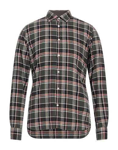 AGLINI Checked shirt Military green 100% Cotton