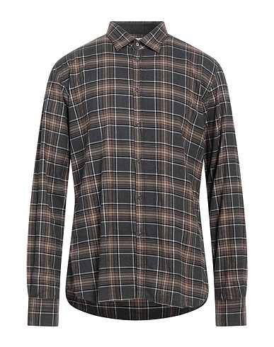 AGLINI Checked shirt Khaki 100% Cotton
