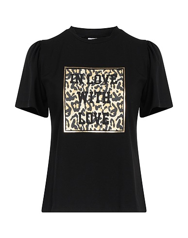 LE VOLIÈRE T-shirt Black 95% Cotton, 5% Elastane