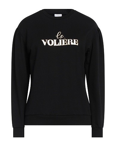 LE VOLIÈRE Sweatshirt Black 95% Cotton, 5% Elastane