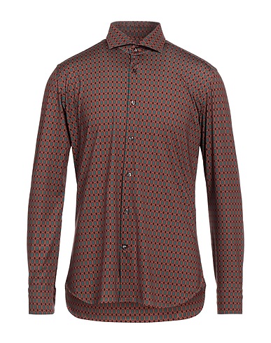 TINTORIA MATTEI 954 Patterned shirt Deep teal 86% Polyester, 14% Elastane