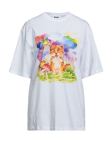 MSGM T-shirt Bianco 100% Cotone