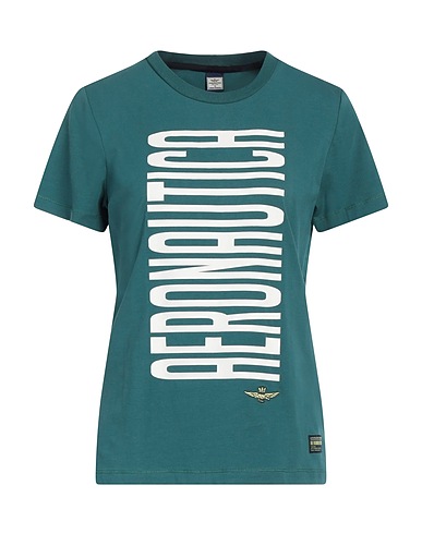 AERONAUTICA MILITARE T-shirt Emerald green 92% Cotton, 8% Elastane