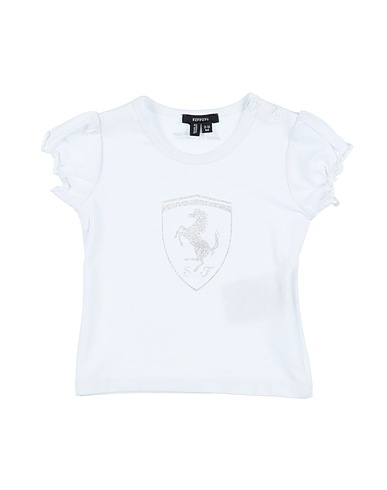 FERRARI T-shirt White 92% Cotton, 8% Elastane