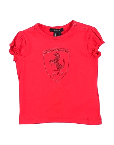 FERRARI T-shirt Red 92% Cotton, 8% Elastane