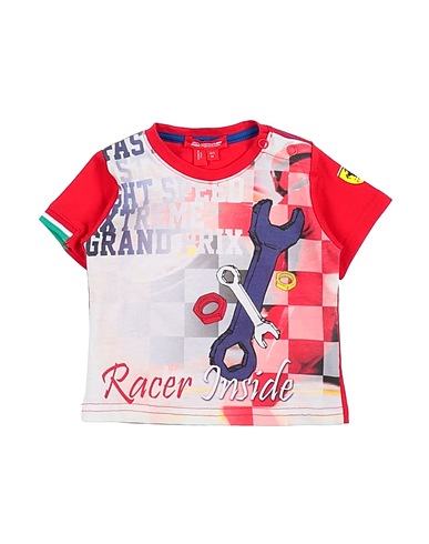FERRARI T-shirt Rosso 100% Cotone