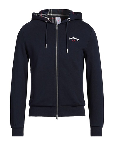 SUN 68 Hooded track jacket  Navy blue 100% Cotton