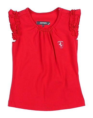 FERRARI Tank top Red 92% Cotton, 8% Elastane