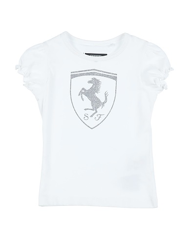 FERRARI T-shirt White 92% Cotton, 8% Elastane
