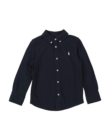 POLO RALPH LAUREN Chemise de couleur unie Knit Oxford Shirt Bleu nuit 100% Coton