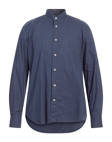 MASSIMO REBECCHI Patterned shirt Navy blue 100% Cotton