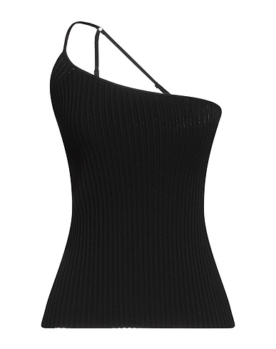HELMUT LANG One-shoulder top Black 83% Viscose, 17% Polyester