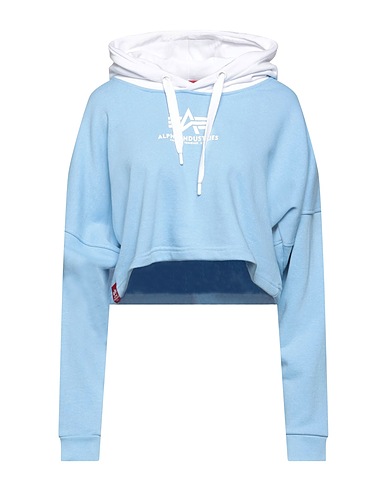 ALPHA INDUSTRIES Hooded track jacket  Sky blue 80% Cotton, 20% Polyester
