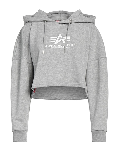 ALPHA INDUSTRIES Hooded track jacket  Grey 80% Cotton, 20% Polyester