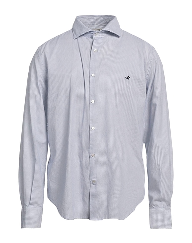 BROOKSFIELD Patterned shirt Light blue 100% Cotton