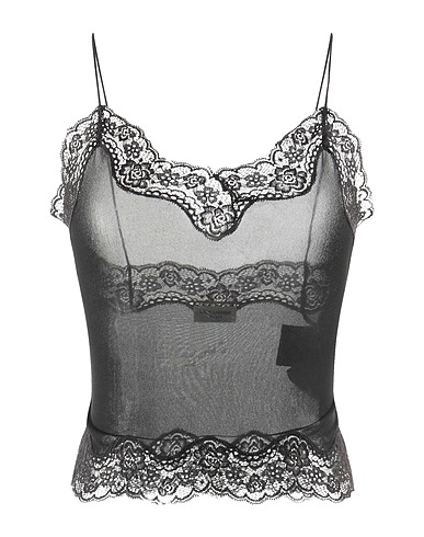 SAINT LAURENT Cami Black 100% Viscose, Polyamide, Elastane