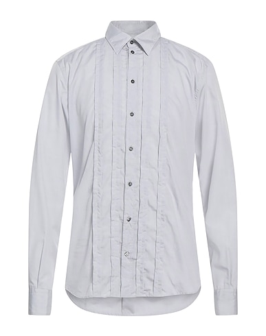 DOLCE&GABBANA Solid color shirt GOLD GRIGIO CHIARO 100% Cotton