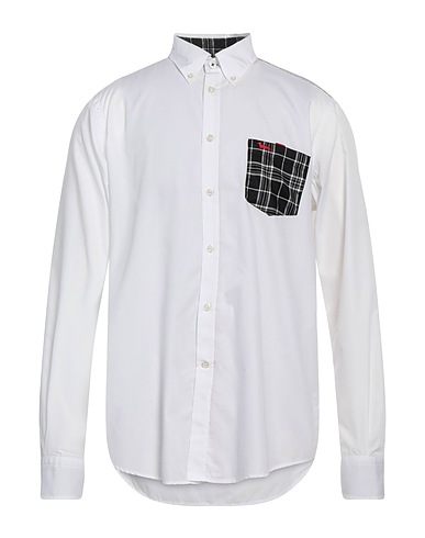 HARMONT & BLAINE Checked shirt White 100% Cotton