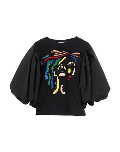 MOSCHINO Top Nero 60% Acetato, 40% Cupro, PVC - Polivinilcloruro, Vetro, Cotone