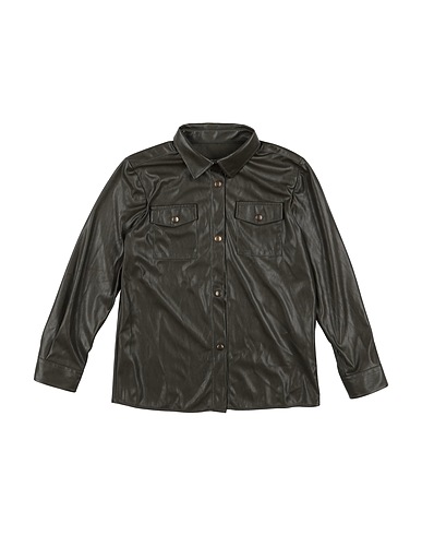 VICOLO Solid colour shirts & blouses Dark green 50% Polyurethane, 50% Polyester