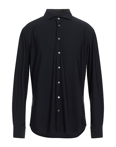 TRAIANO Camicia tinta unita Blu notte 73% Poliammide, 27% Elastan