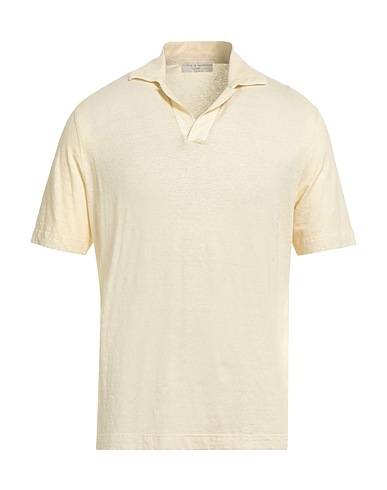 FILIPPO DE LAURENTIIS Polo shirt Pastel yellow 100% Linen