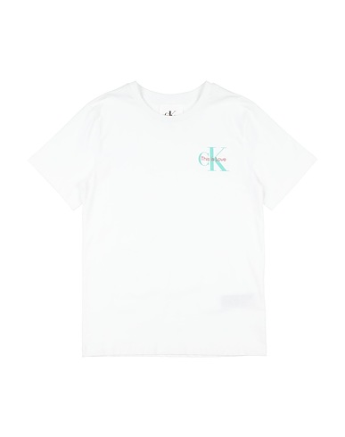 CALVIN KLEIN JEANS T-shirt Bianco 100% Cotone, Elastan