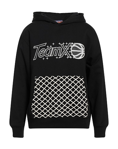 JUST DON Hooded sweatshirt Black 100% Cotton, Polyester