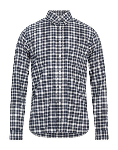 XACUS Checked shirt Navy blue 100% Cotton