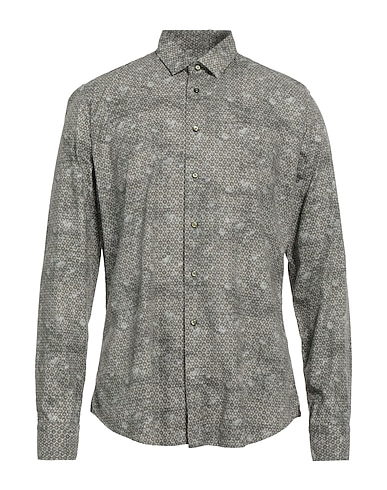 ROSSI Patterned shirt Military green 100% Cotton