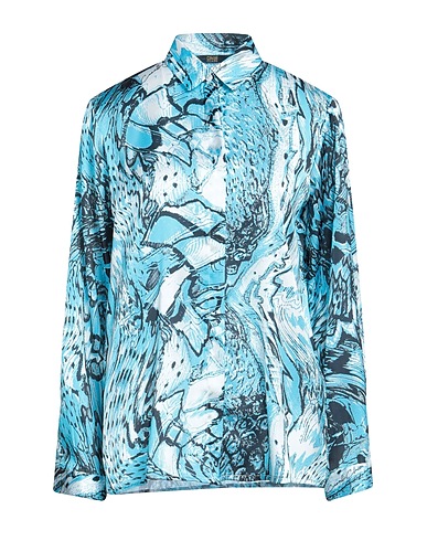 CAVALLI CLASS Camicie  e bluse fantasia Turchese 100% Viscosa