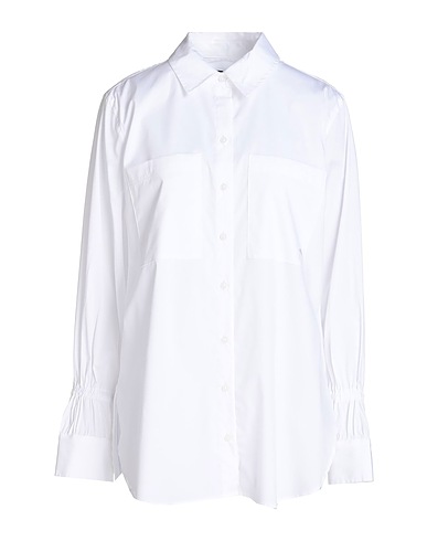 DKNY Solid colour shirts & blouses White 97% Cotton, 3% Elastane