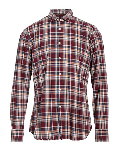 TINTORIA MATTEI 954 Checked shirt Brick red 100% Cotton