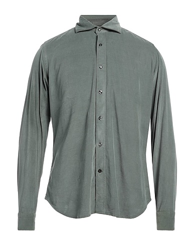 TINTORIA MATTEI 954 Solid colour shirt Dark green 97% Cotton, 3% Elastane