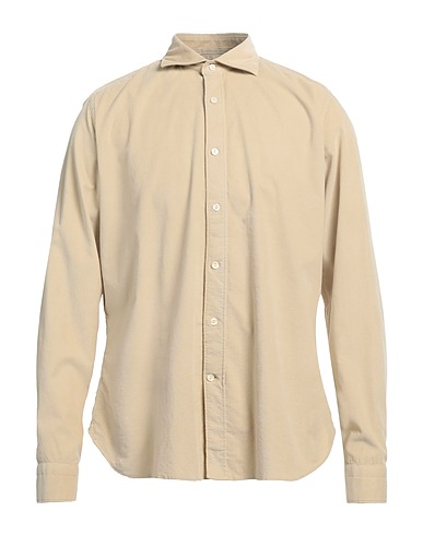 TINTORIA MATTEI 954 Solid colour shirt Beige 97% Cotton, 3% Elastane