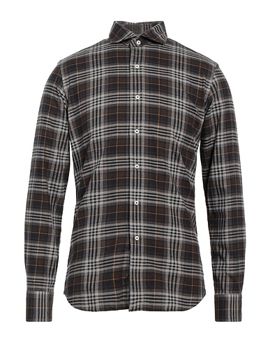 GRIGIO Checked shirt Taupe 100% Cotton