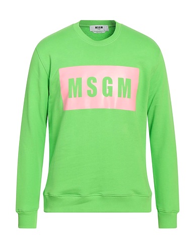 MSGM Felpa Verde lime 100% Cotone