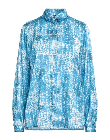 CAVALLI CLASS Patterned shirts & blouses Azure 100% Viscose